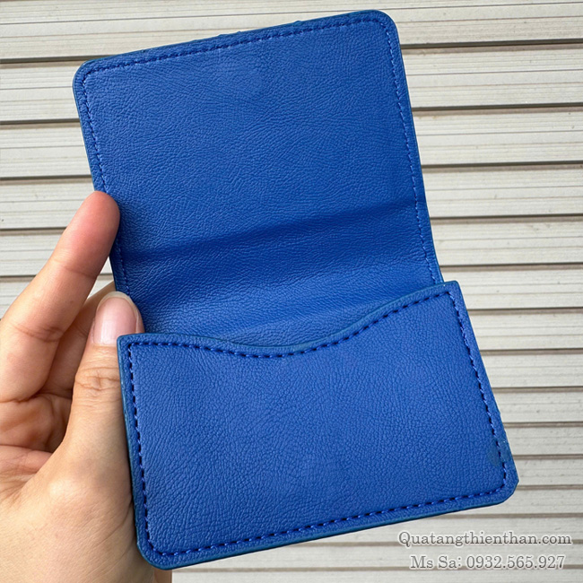 Ví Đựng Namecard bằng simili màu xanh