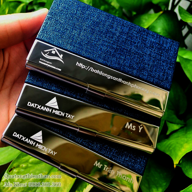 Hộp Đựng Namecard Inox Màu Xanh